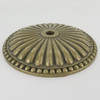 1/8ips Center Hole - Cast Brass Ribbed and Beaded Canopy - Unfinished Brass