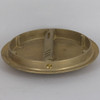 6-1/4in Screw Less Face Mount Cast Brass Round Canopy/Backplate - Unfinished Brass