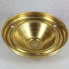 1/8ips Center Hole - Spun Deep Canopy with (3) 1/8ips  Side Holes - Unfinished Brass