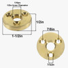 1/4ips Threaded 1-1/2in Diameter Turned Solid Brass Flange with (3) 7/32in Countersink Mounting Holes. Heavy Duty Brass Flange measures 1/4in Thick.