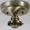 2-1/4in Uno Type E-26 Edison Flush Fixture - Antique Brass