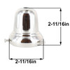 2-11/16in. Wide Steel Bell Holder with Screws and pressed in grommets - Polished Nickel
