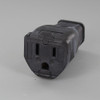 Black - Polarized Grounded Clamp-Tight Connector Outlet with Screw Terminal Wire Connection