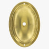 1/8ips Slip Center Hole and 5-3/8in Crossbar Bar Mounting Holes Oval Stamped Backplate - Unfinished Brass