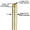 9in Long 5/16-27 UNS Threaded Hollow Brass Pipe