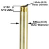 28in Long 5/16-27 UNS Threaded Hollow Brass Pipe