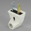 White - Polarized, Non-Grounding, 2 Wire, Flat Angle, Side Outlet, Lamp Plug with Screw Terminals