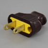 Brown - 2-Prong, Non-Polarized, Non-Grounding, 120V Phenolic Lamp Plug with Screw Terminals