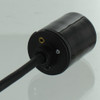 E-26 Porcelain Socket with 1/8ips. Cap and 15ft. Black 18/3 SVT Wire Leads