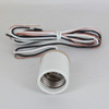 E-26 Porcelain Socket Pre-Wired with 48in. Hi-Temp Leads and Ground Wire