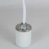 E-26 Porcelain Socket with 1/8ips. Cap and 10ft. White and Ground Wire Leads