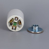 1/4ips - E-26 Porcelain Keyless Socket with Ground Screw Terminal and 1/4ips. Heavy Duty Cap