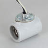 E-26 Base Porcelain Keyless Twin Socket with 1/8ips. Bushing and 24in. Wire Leads
