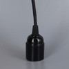 Black Pre-Wired E-26 Base Phenolic Socket with Smooth Shell and 12ft. 18/3 SVT Wire Leads
