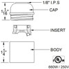 GOLD E-26 BASE PHENOLIC SOCKET WITH SMOOTH SHELL AND 1/8IPS. CAP