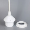 White E-26 Phenolic Threaded Socket With 1/8ips. Cap And Ring. Pre-wired 12ft White Nylon Overbraid