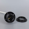 E-26 Phenolic Socket With 1/8ips. Cap And Ring. Pre-wired 6ft White Nylon Overbraid - Black