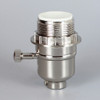 Polished Nickel Finish Aluminum Threaded Skirt Single Turn On-Off Lamp Socket 1/8ips Threaded Cap