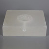 4in. SQUARE ALABASTER LAMP BASE WITH WIRE WAY - 1/8ips SLIP CENTER HOLE