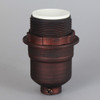 Oil Rubbed Bronze Finish Aluminum Threaded Skirt Keyless Lamp Socket with 1/8ips Threaded Cap