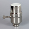 Polished Nickel Finish Aluminum Modern Style 3-Way Turn Knob Lamp Socket with 1/8ips Threaded Cap