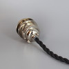 Polished Nickel E-26 Base Keyless Lamp Socket Pre-Wired with 6Ft Twisted  Black Nylon Overbraid