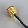 Polished Brass E-26 Base Keyless Lamp Socket Pre-Wired with 6Ft Twisted  Black Nylon Overbraid