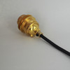 Unfinished Brass Metal E-26 Base Keyless Lamp Socket Pre-Wired with 6Ft Long Black Nylon Overbraid