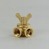 1/4IPS Female X 1/4IPS Female Threaded Unfinished Brass Cast Butterfly Key Swivel with Teeth