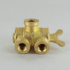 1/8ips. Female Threaded 3-Way Unfinished Brass Swivel with Butterfly Key