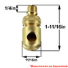 1/8ips Threaded Side Swivel - Unfinished Brass