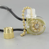 On-Off Pullchain Canopy Switch with #6 Brass Bead Chain - Brass Finish