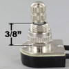 3/8in Shank On/Off Rotary Lamp Switch with  Wire Leads - Nickel Plated