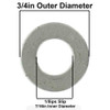 3/4in. Diameter - Steel Washer - 1/8ips. Slip Center Hole