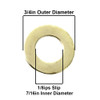 3/4in. Diameter - Steel Washer - 1/8ips. Slip Center Hole - Brass Plated Finish