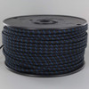 18/2 SPT1-B Black with Blue 2 Line Pattern Nylon Fabric Cloth Covered Lamp and Lighting Wire