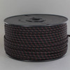 18/2 SPT1-B Black with Burgundy 2 Line Pattern Nylon Fabric Cloth Covered Lamp and Lighting Wire