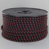 18/2 SPT2-B Black with Salmon 2 Line Pattern Nylon Fabric Cloth Covered Lamp and Lighting Wire