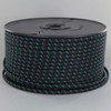 18/2 SPT2-B Black with Turquois 2 Line Pattern Nylon Fabric Cloth Covered Lamp and Lighting Wire