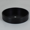 1/8ips Center Hole - 5in Flat Canopy/Base without Wire Way - Black Powdercoat