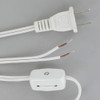 8ft. White 18/2 SPT-1 Cord Set with Molded Polarized Plug and Rotary Switch