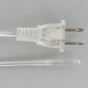 8ft. Clear Silver 18/2 SPT-1 Cord Set with Molded Polarized Plug