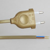 13ft. Metallic Gold European Round Pin Non-Grounded Powercord