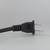 12ft. Black Nylon Braided SPT-2 Wire Lamp Cordset with Molded Plug