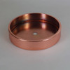 1/8ips Center Hole - 5in Flat Canopy/Base without Wire Way - Polished Copper with Rolled Bottom Edge Felt Return.