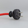 12ft. Red Nylon Braided SPT-2 Wire Lamp Cordset with Antique Style Plug