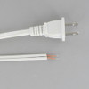 12ft. White Nylon Braided SPT-2 Wire Lamp Cordset with Molded Plug