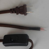 BROWN 18FT 18/2 SPT-2 CLOTH COVERED POWERCORD WITH TOGGLE SWITCH