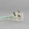 10ft. Silver 18/3 SPT-2 Flat Plug Cordset with Tinned Ends and 3-Prong Grounded Molded Plug