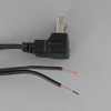 8ft. Black 18/2 SPT-2 Flat Plug Cordset with Tinned Ends and Molded Polarized Plug